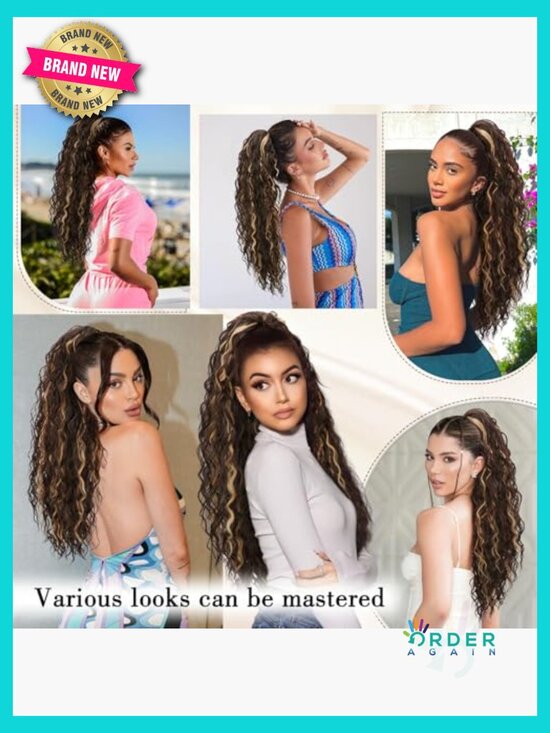 Curly Claw Clip Ponytail Extension Long Layered Synthetic Hairpiece Voluminous main image 5